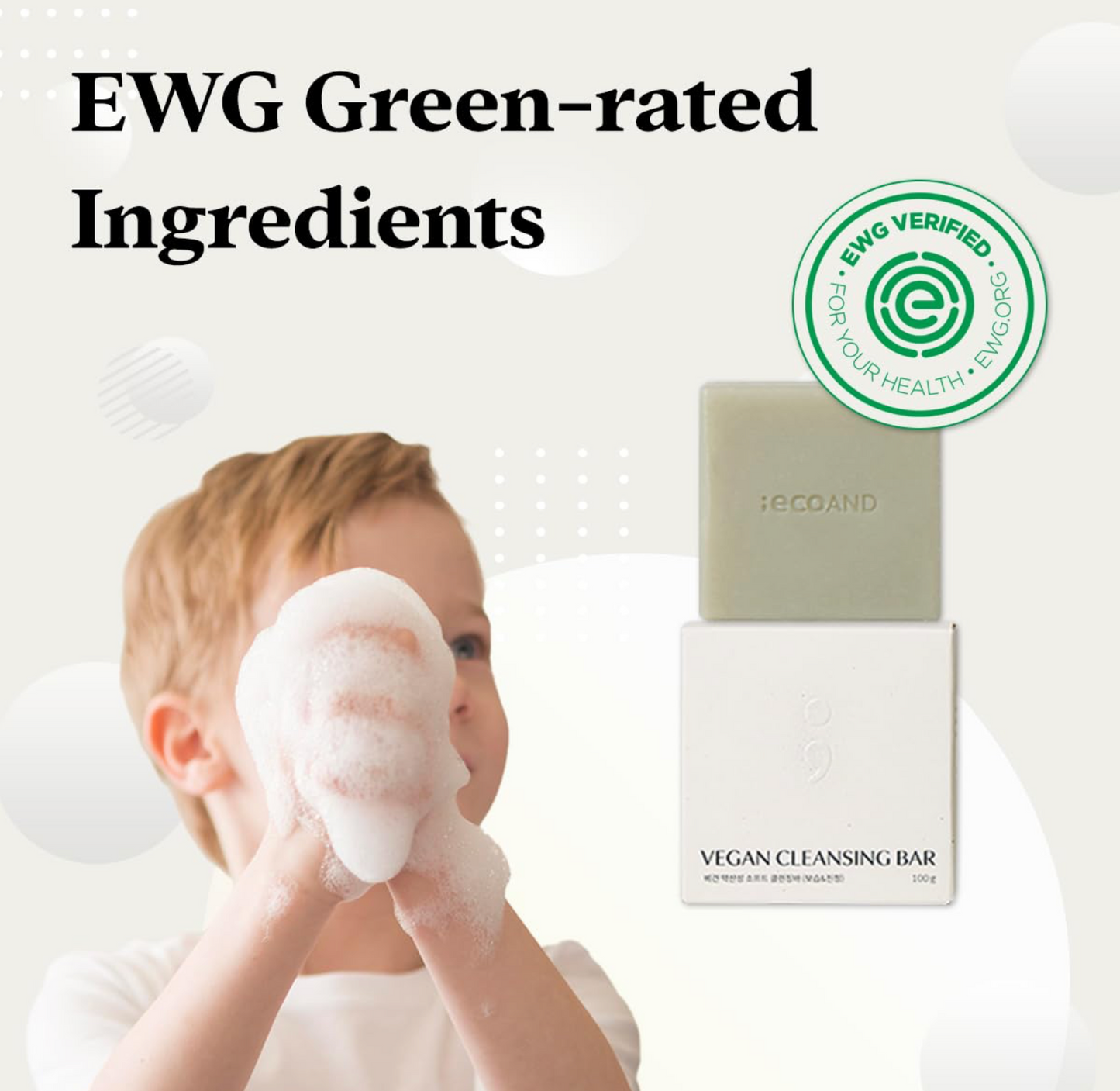 [ECO AND] Vegan pH Soft Bar Soap with Deep Cleansing Natural Herbal Ingredients, Face and Body Wash, Low pH Balance, 3.5 oz
