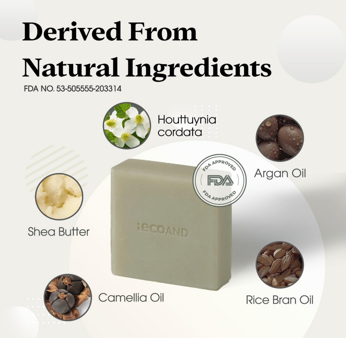 [ECO AND] Vegan pH Soft Bar Soap with Deep Cleansing Natural Herbal Ingredients, Face and Body Wash, Low pH Balance, 3.5 oz